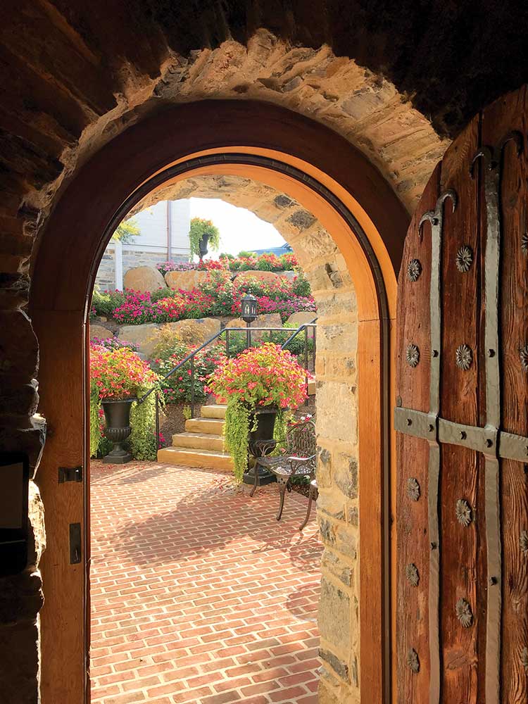 Ornate door to the Sunken Gardens at the Star Barn in Pennsylvania