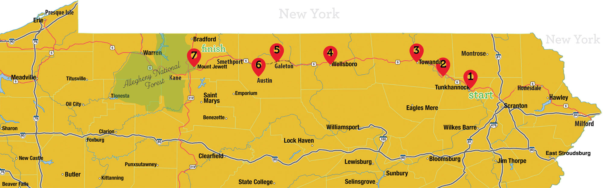 Route 6 Road Trip Map